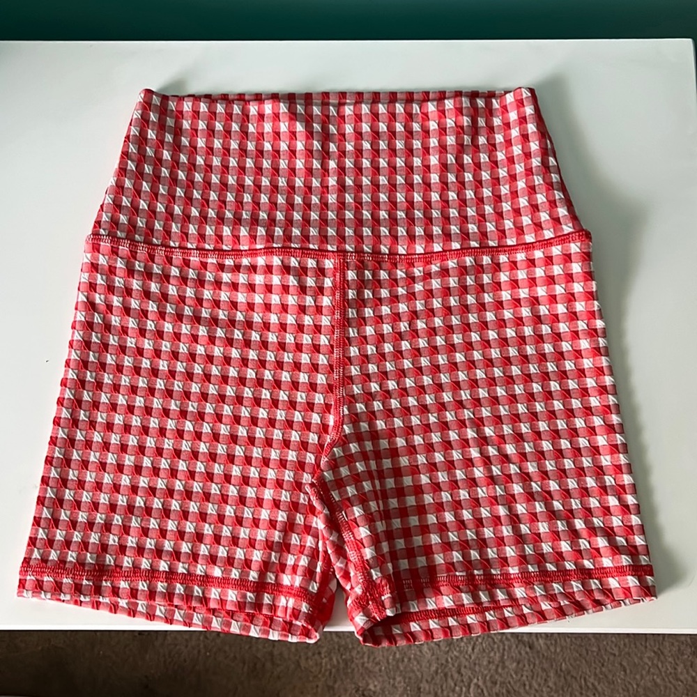 Aerie Gingham 4” Biker Short (Shortie)